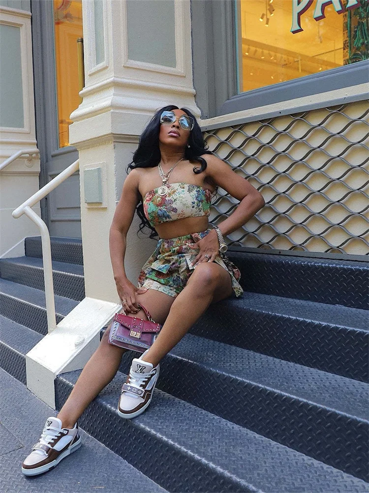 Wmstar 2 Piece Set Women Summer Sleeveless Off Shoulder Tassel Crop Top Shorts Sets Casual Tracksuit Wholesale Dropshipping 2024