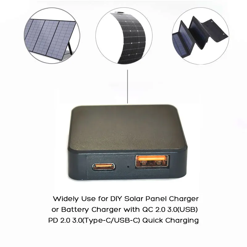 Solar Charger Solar Hybrid Inverter Solar Battery Charge Controller MPPT Solar Controller Voltage Stabilizer Solar Inverter Regulator USB and Type-C Output with QC 2.0 3.0 PD 2.0 3.0 Quick Charge