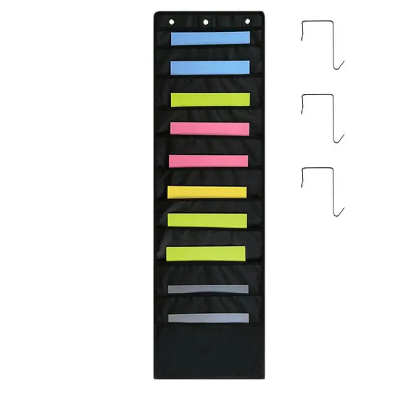 

Настенный Карман для файлов, 10 отделений, вешалка для документов из ткани Оксфорд, для двери, задней панели, канцелярские принадлежности, складная вешалка для хранения с