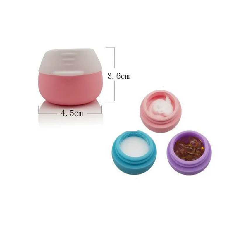 25ml Silicone Cosmetic Container Makeup Pot Cream Jars Travel Pill Box Portable Dispenser Cream Bottles Lotion Box Emulsion Jar