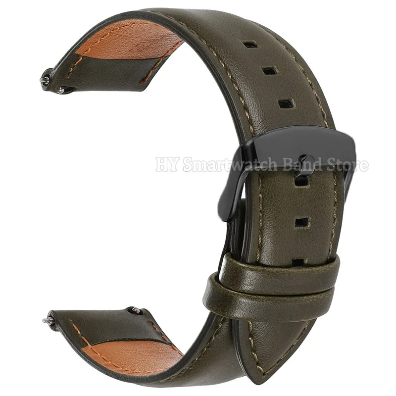 Vintage Brown Cowhide Leather Watch Band with Pin Buckle and Quick Release - Multiple Sizes Available