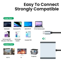 USB C 3.0 Hub Type-C DP Mode To Dual HD Dispaly 4K Audio Video Converter Cable PD 60W Fast charging for Macbook Pro Laptops PC 2