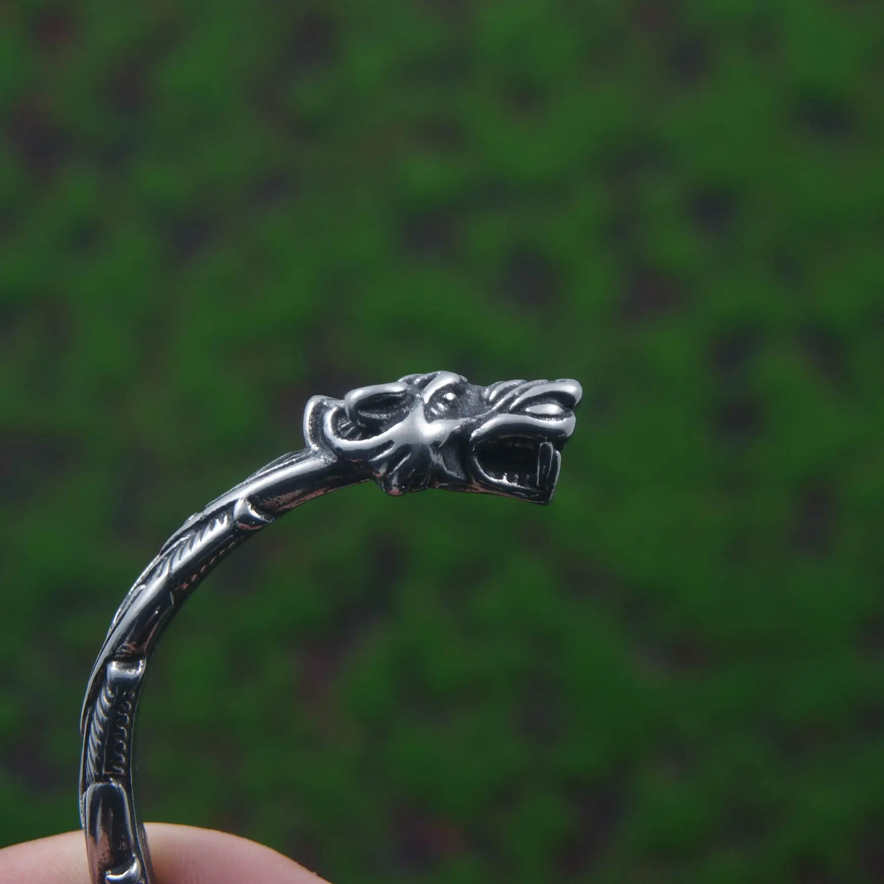Bracelet Viking Homme SIPURIS - Tête De Loup Fenrir | Acier Inoxydable Réglable
