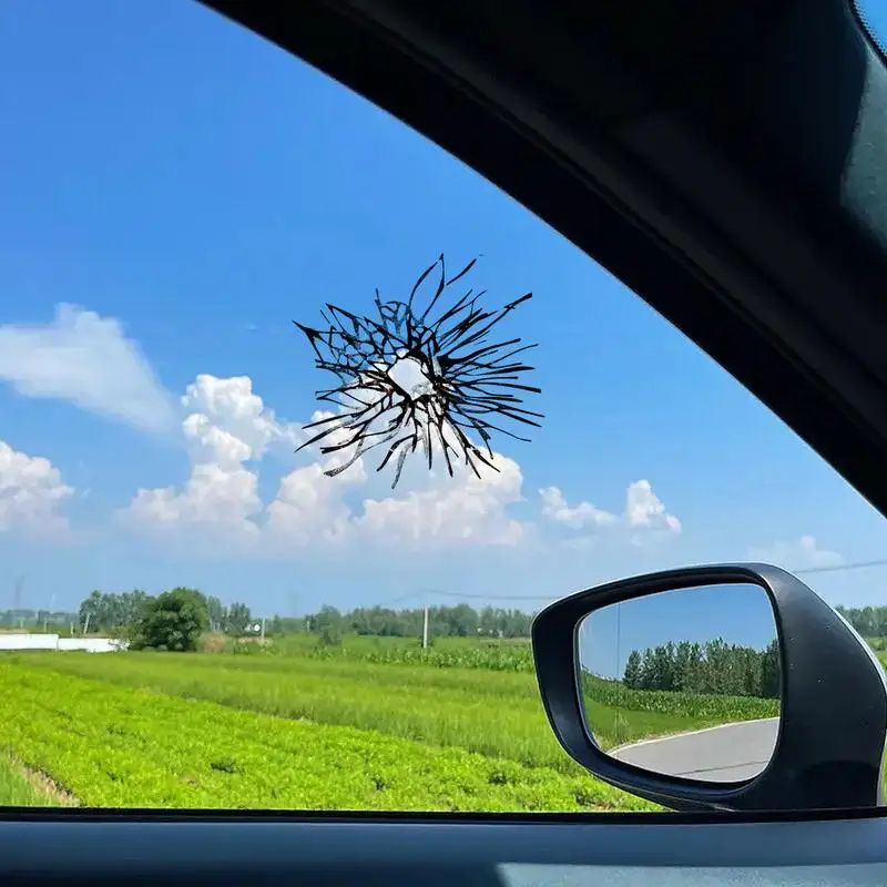 Tricky Bullet Hole Window Stickers Automotive Window Decorations Accessories Broken Screen Prank Decals Fake Bullet Shot Sticker