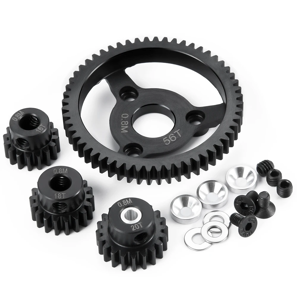 MIBIDAO 0,8M 32P 50T-57T / 48P 86T Stirnradgetriebe für 1/10 Slash 2wd Rustler Stampede Telluride RC Autoteile – Detail 16