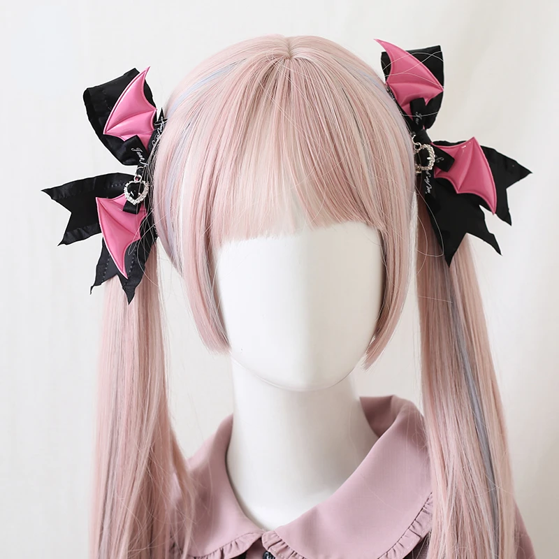 

Original Japanese Jk Lolita Halloween Hairclip Gothic Devil Wings Headdress Cosplay Princess Headwear Retro Y2k Hair Accessories