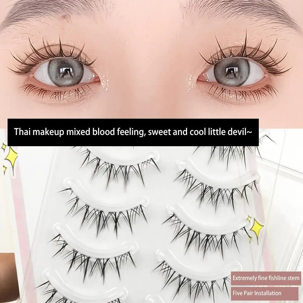 

5 Pairs/set Fairy False Eyelashes Natural Lashes Extensions Cross Curling Big Eyes Beauty Makeup Tools Daily Eyelashes Cosmetics