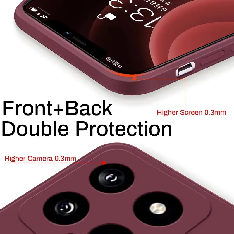 Phone Case Original Square Liquid Silicone for xiaoimi 14T 14T pro Luxury 360 Soft Shockproof Back Cover for MI13T pro Coque
