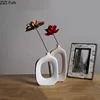 Ceramic Small Mouth Vase Flower Arrangement Dried Flower Vase Decorative Vases Ornament Decoration Crafts Home Accessories Vases 2