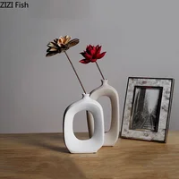 Ceramic Small Mouth Vase Flower Arrangement Dried Flower Vase Decorative Vases Ornament Decoration Crafts Home Accessories Vases 2