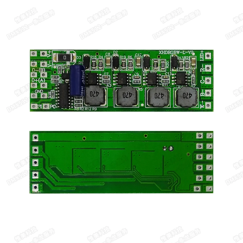 

Модуль питания драйвера постоянного тока DMX512, четырехканальный полноцветный декодер RGBW, 900 мА, 12-108 ВТ