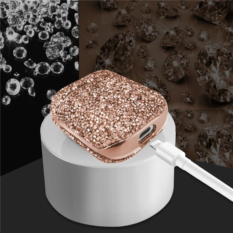 Crystal Diamond Shiny Headphone Case - Hard Portable Bag