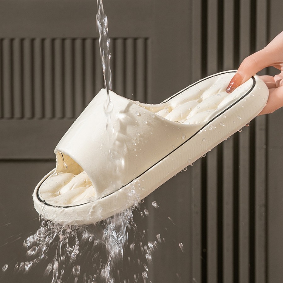 EVA Summer Couple Home Anti Slip Sole Leaking Bathroom Slippers Shower Shoes Beach Sandals