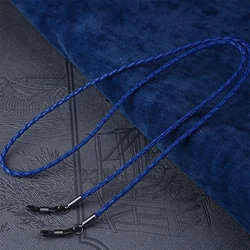 Braided Leather Rope Lanyard for Non - Slip Eyewear Retention in Outdoor Sports (Dark blue)