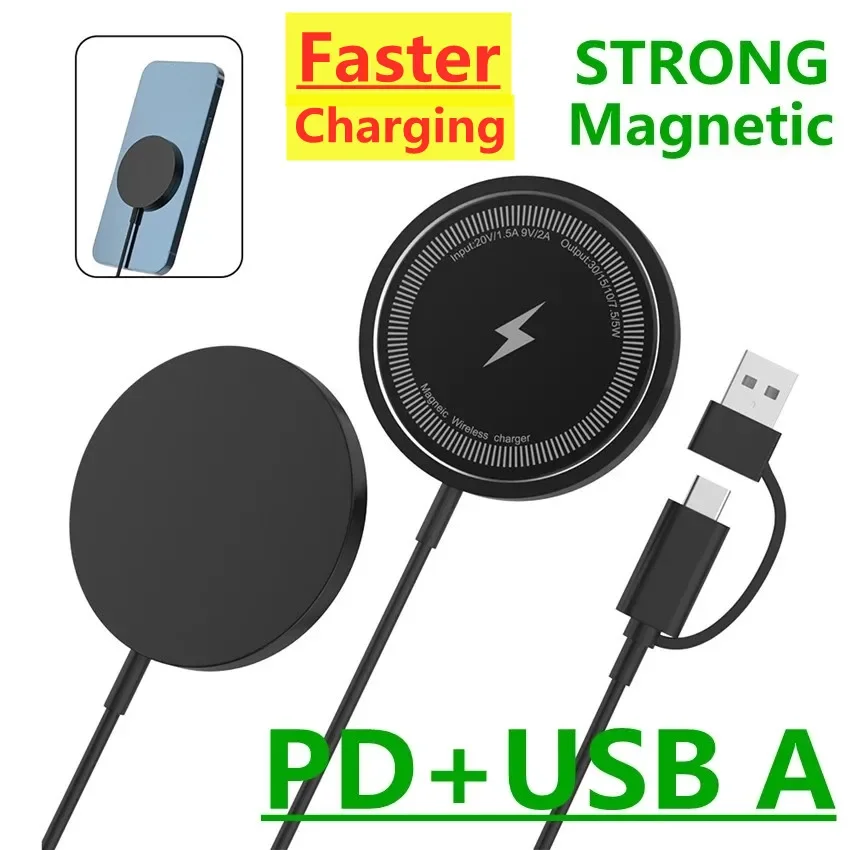 Magnetic Wireless Charger Charging Pad Stand for iPhone 15 14 13 12 Pro Max Airpods PD Magnet Phone Chargers Dock Station