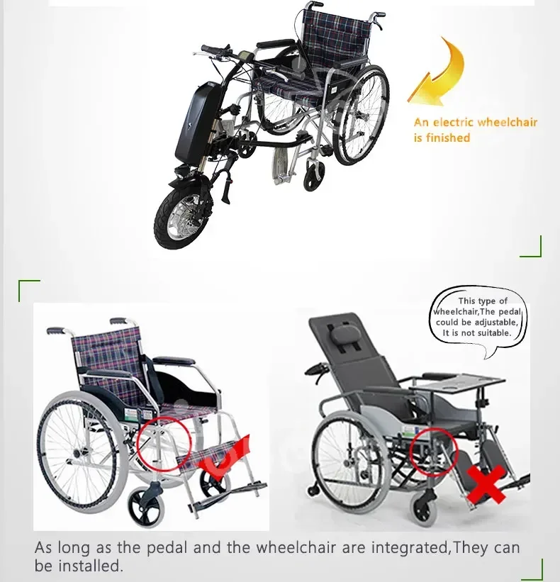48v 800W Electric Handcycles For Electric Wheelchair With 13ah Lithium Battery