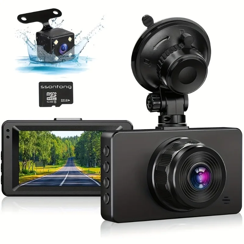

Car Dashboard Camera, 1080P full HD Dual Dashboard Camera 3” IPS screen, car camera front and rear night vision goggles.”