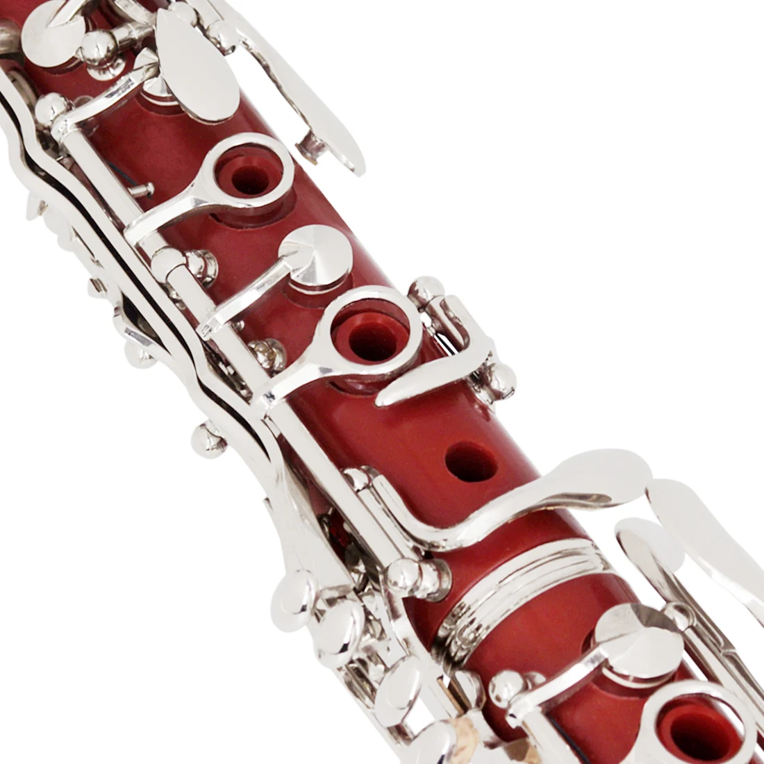Red Bb Clarinet B-flat Beginner Student Clarinet for School Orchestras Adults with Hard Shell Cleaning Kit Bracket Gloves Parts