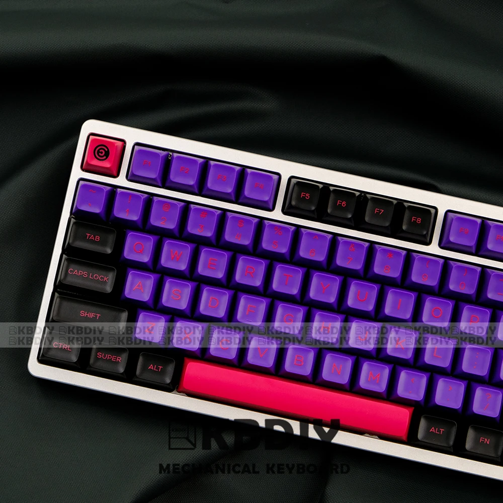 KBDiy 159 Keys/Set SA Profile PBT Keycaps for Mechanical Keyboard Gengar Keycap Custom Purple ISO Enter 7U for GMK67 G500