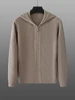 Aliselect Men Pure Cashmere Hooded Cardigan Autumn Winter New Zipper Knit Jacket Thick Sweater Leisure Plus Size Coat Warm Shirt 4