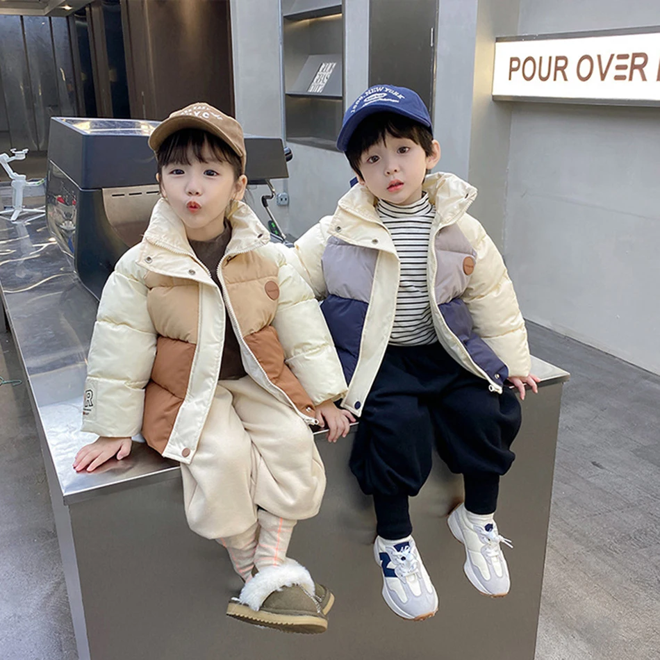 Down Jacket Children Jackets Infant Autumn Winter Jacket for Baby Girls Boys Down Children Outerwear Coats Dot Hooded Cotton Kids Clothing