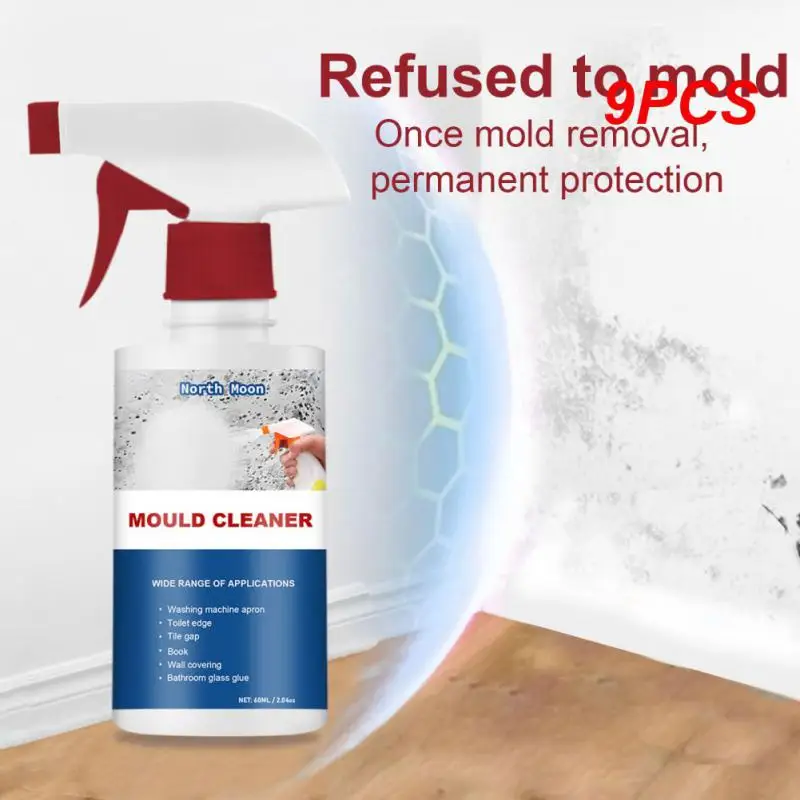 

9PCS 60ml Household Mold Remover Spray Mildew Cleaning Agent Furniture Tile Removal Floor Wall Cleaner Multifunctional Mold
