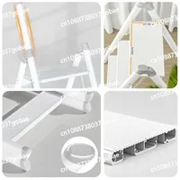 Household multi-functional folding telescopic ladder aluminum alloy three-step staircase portable small ladder stool 4