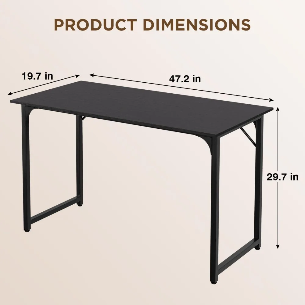 47 inch Computer Desk Gaming Desk Multi-Function Writing Table Student Art Modren Simple Style PC Wood & Metal Desk Workstation 3