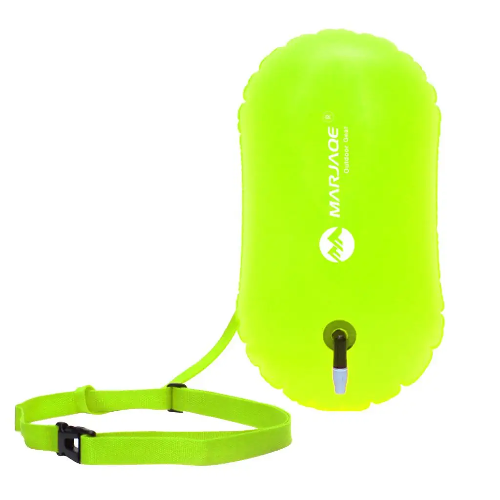 High Visibility Fluo Yellow Swim Bubble Swimming Tow Float Buoy for Open Water Swimmers/Kayakers/Snorkelers/Triathletes