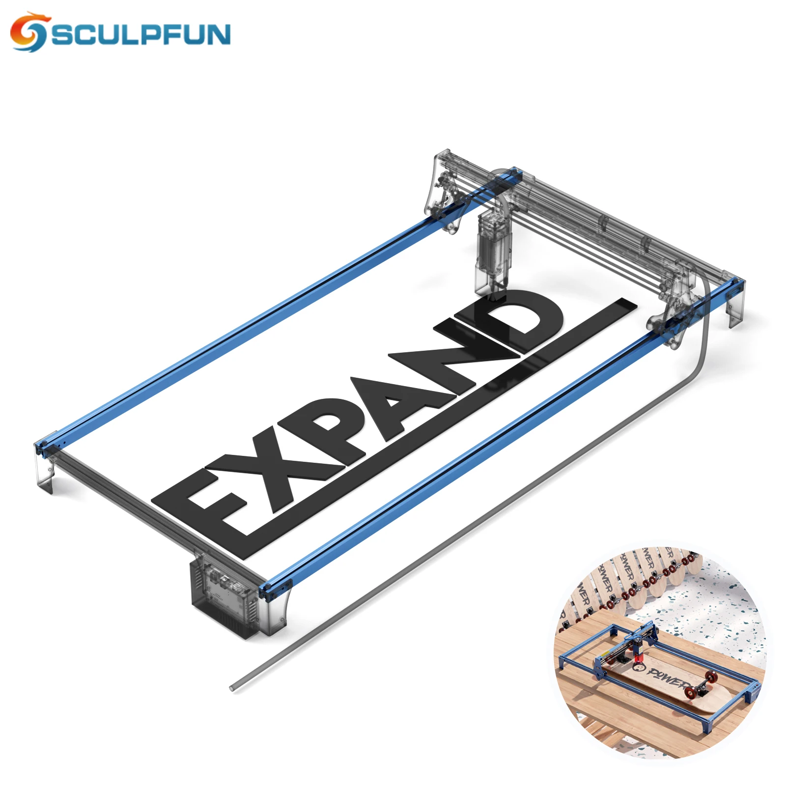 Sculpfun S10 Engraving Area Expansion Kit for S9/S6pro/S6 Engraving Machine Y-axis Extension Kit 940x410mm Engraving Area
