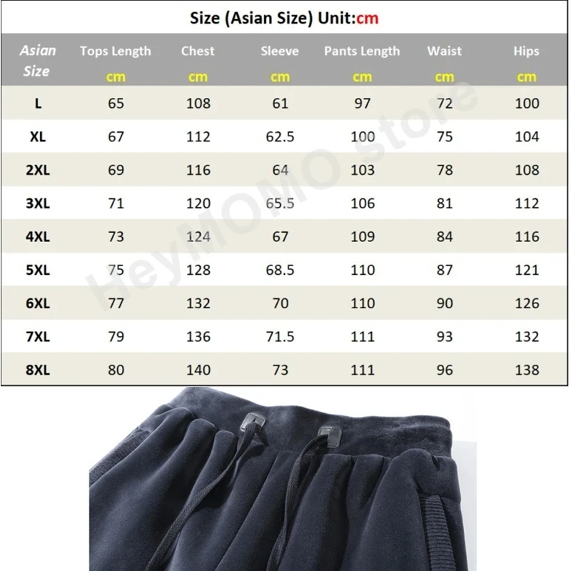 Winter Tracksuit Men Thick Warm Lamb Woolen Fleece Plus Size Hooded 2 Piece Set Jacket+pants Sportswear Casual Sweat Suits 8xl 6