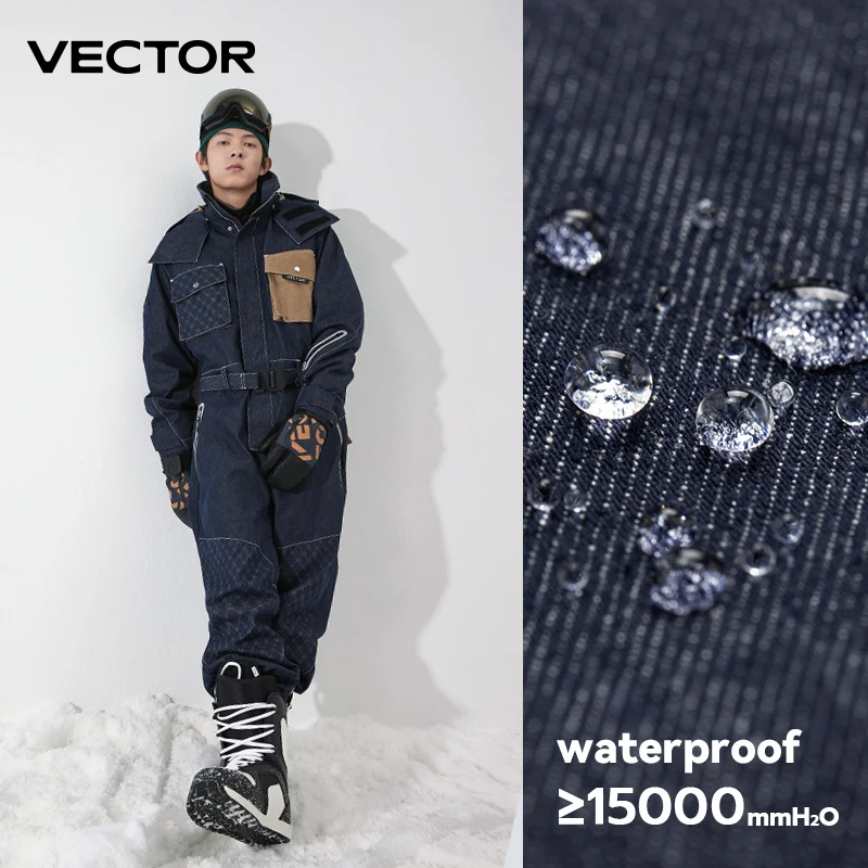 Ski Jacket Thick Men Women One-Piece Ski Jumpsuit Outdoor Sports Snowboard Jacket Warm Waterproof Winter Overalls Hooded