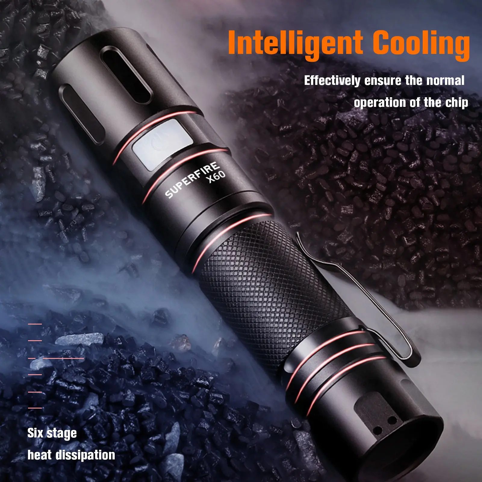 Laser Flashlight SUPERFIRE X60 xhp50 900lm LED Flashlight Zoomable USB-C Rechargeable 18650 Battery EDC Torch Waterproof for Camping Lantern