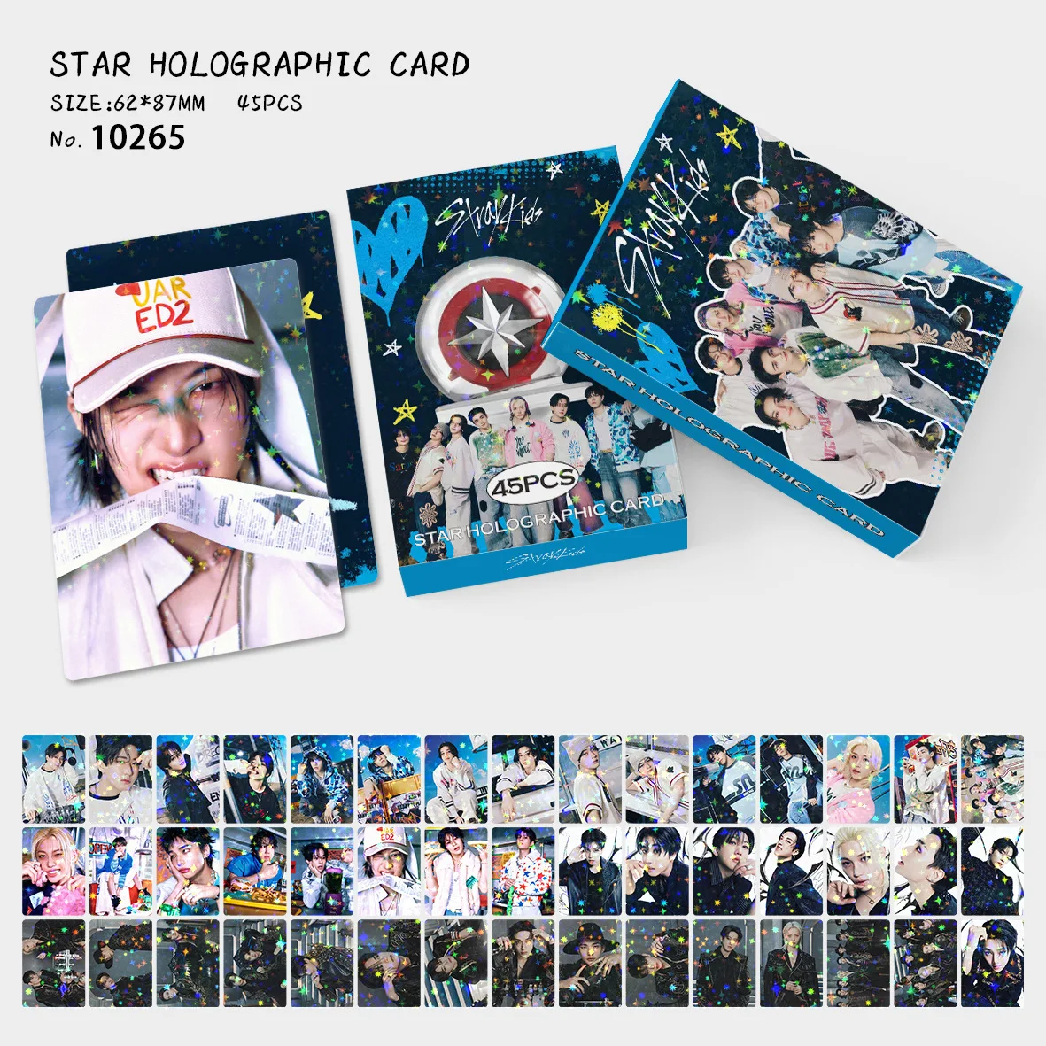 DOIT 45PCS Glitter Photo Cards Double-Sided LOMO Cards Album Collectibles Fan Gift for Fans