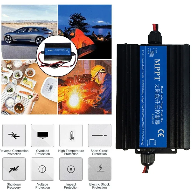 MPPT 300W 24V/36V/48V/60V/72V Solar Boost Charge Controller Electric Car Electric Vehicle Charging Voltage Regulator