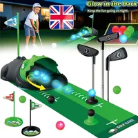 Kids Toy Golf Set Auto Returner Night Light Golf Balls Mat Toddler Mini Golf Game Indoor Outdoor Sports Toys Boys Christmas Gift