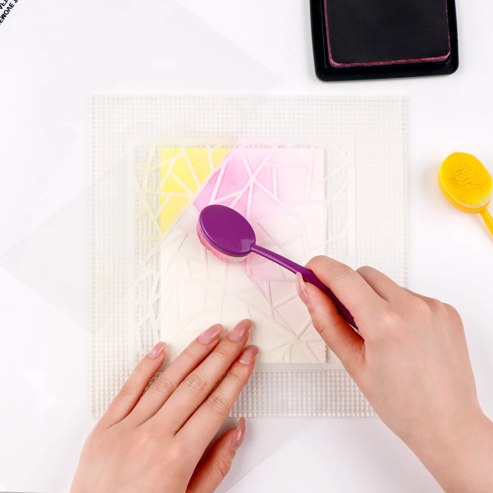 Low Tack Sticky Mat with Grid Clear Photopolymer Craft for Stamping Stenciling Ink Blending Positioning Designs