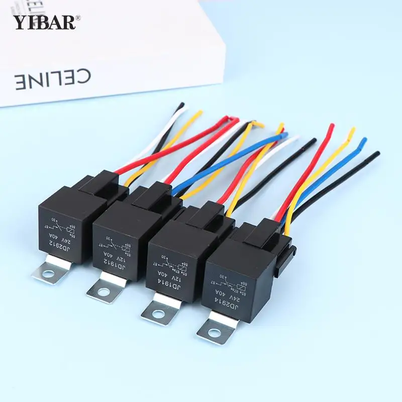 

1Pc 4/5 Pin 40A Waterproof Car Relay Long Life Automotive Relays Normally Open DC 12V/24V Relay For Head Light Air Conditioner