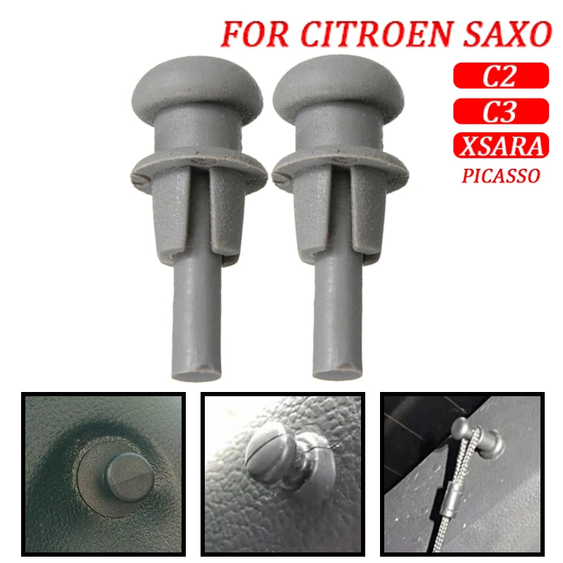자동차 플라스틱 클립 소포 선반, 코드 스트링, 시트로엥 SAXO C2 C3 XSARA PICASSO 인테리어 자동차 액세서리, 회색, 2 개, 10 개