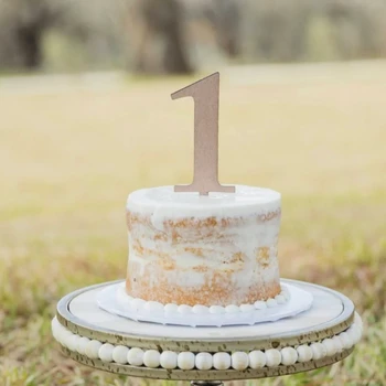 첫 번째 생일 케이크 토퍼, 천연 원목 케이크 토퍼, 첫 번째 생일 사진 소품, 양초 교체, 1, 2, 3 세
