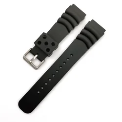 Universal Sport Waterproof Silicone Watch Band Strap - Versatile Replacement for Diving and Everyday Wear (Black Silicone )