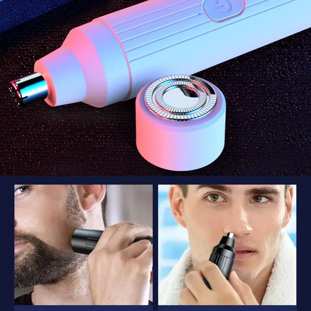 Two-head Nose Hair Remover Razor Pocket Men Shaver USB Charging Floating Car Waterproof Mini Electric Aluminum Alloy |