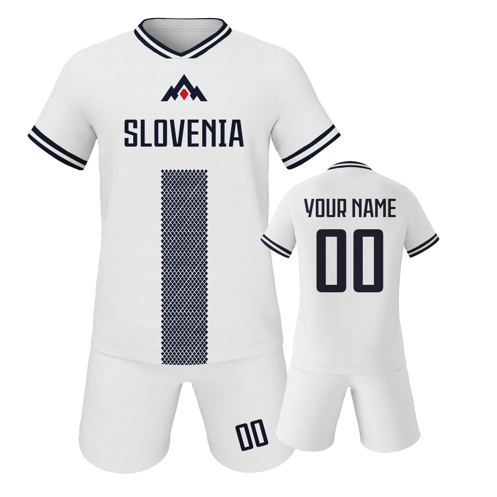 Slovenia Kids Soccer Jersey Set Personalized Football Kit Quick-Dry Team Tracksuit for Boys & Girls football uniform sports uniform sets