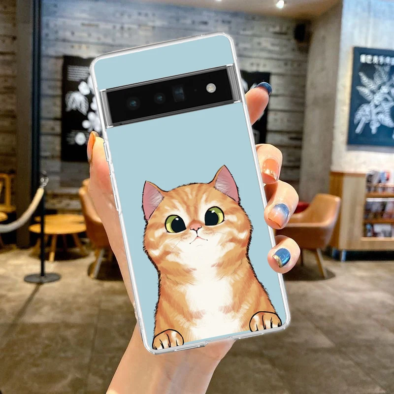Charming Cat Cartoon Shockproof Clear Phone Case