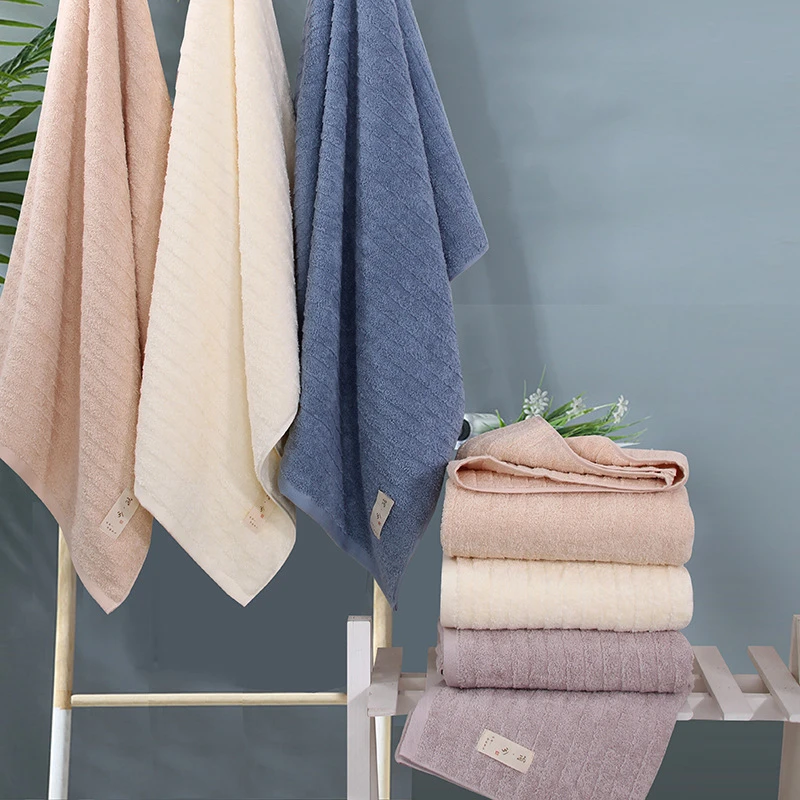 Cotton Face Bath Towels Set for Men and Women, Terry Cloth for Adults, 70*140 cm, 35*75 cm, Simple, Thick, High Quality 2