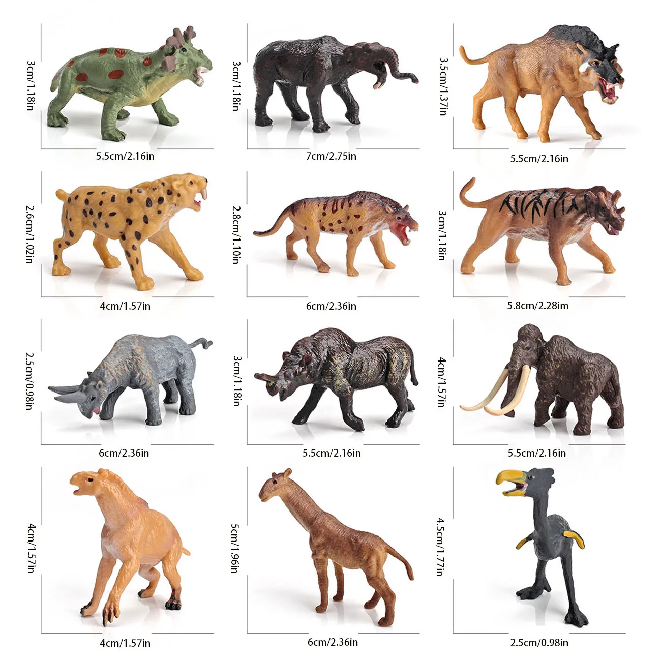12 Simulated Prehistoric Animal Models Of Ancient Hominids Giant Rhinoceros Mammoths Multiple Children'S Decorative Toys 6