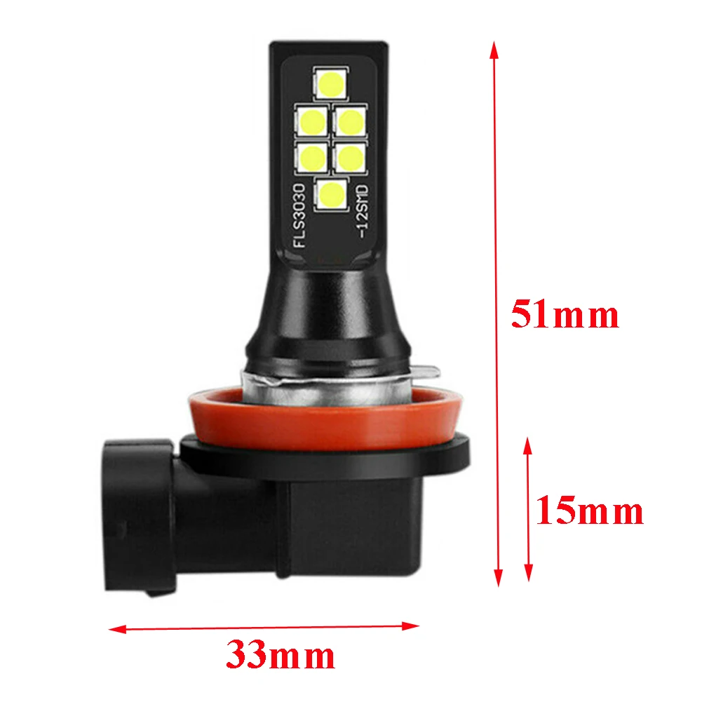 H8/H11 LED Canbus Headligts Auto Fog Lamps 6000K 2800LM White Error Free Bulbs 12V 2Pcs Car Accessories led light led bulb led fog light led headlight fog and headlight bulbs