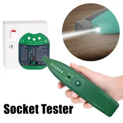 MS5902 Automatic Circuit Breaker Finder US/EU Plug Fuse Socket Tester 220V/110V Circuit Switch Tester With Flashlight