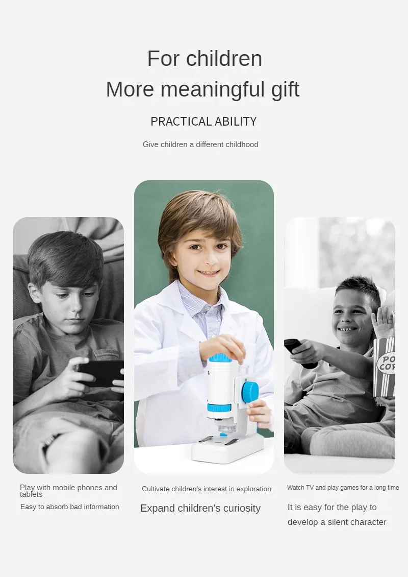 S54da867e268f4778b84842c87768db172 60-200X Children Microscope Pocket Microscope with LED Light Portable Electric Mini High Definition Science Microscope Outdoor Mallzona