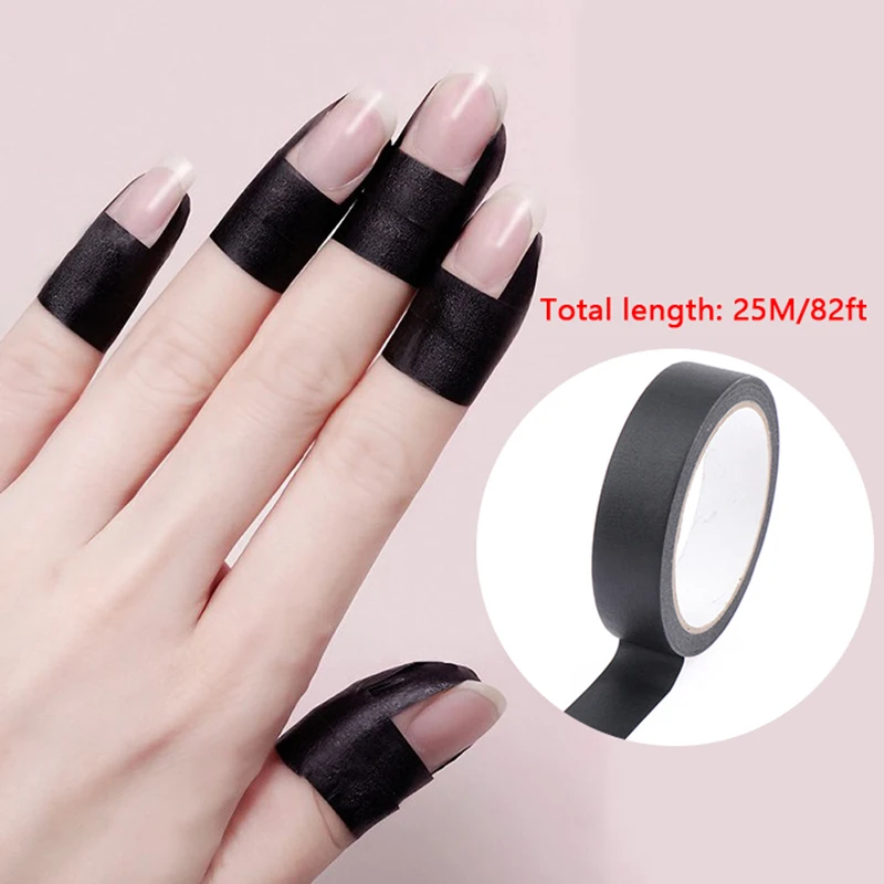 

1 рулон черной УФ-ленты для защиты ногтей во французском стиле изоляционная лента для дизайна ногтей направляющие для кромок инструменты для маникюра